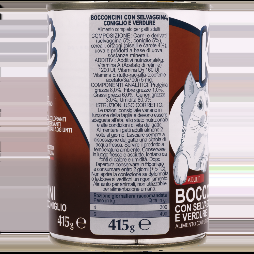 Ket Adult All breeds Bocconcini Selvaggina e Coniglio 415 gr 000143638 Cyber Monday