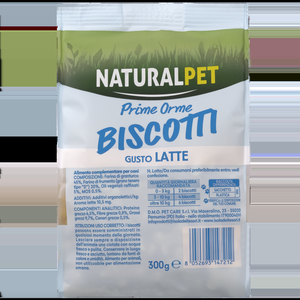 Naturalpet Prime Orme Puppy Biscotti gusto Latte 300gr 000138864 Offerta Giorno del Papà