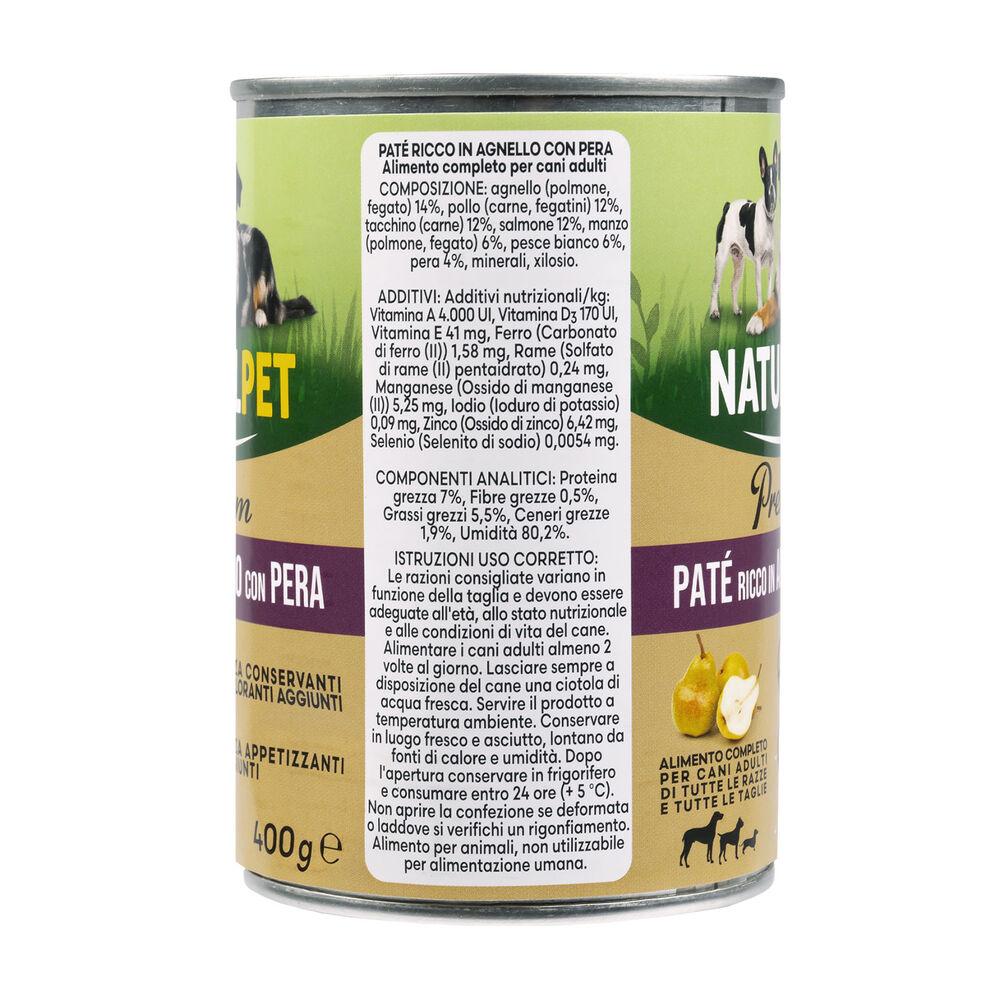 Naturalpet Premium Dog Adult Paté ricco in Agnello con pera 400gr 000126889 Offerte esclusive