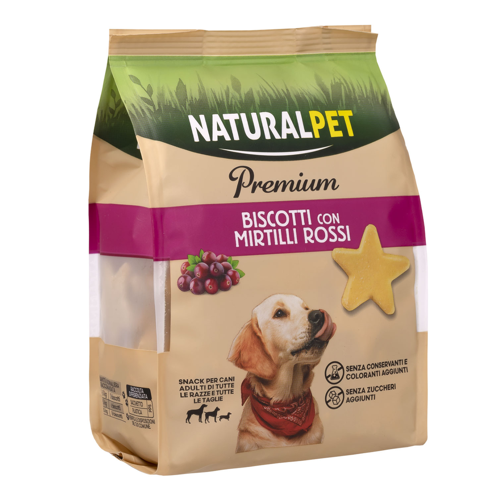 Naturalpet Premium Dog Adult Biscotti con Mirtilli rossi 300gr 000138862 Ultimi tre giorni