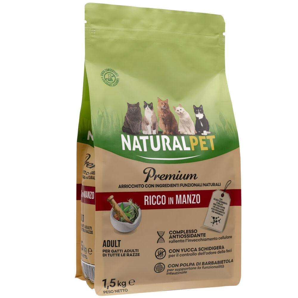 Naturalpet Premium Cat Adult ricco in Manzo 1 5 kg 000141002 Discount Store per i nuovi prodotti
