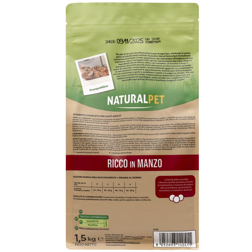 Naturalpet Premium Cat Adult ricco in Manzo 1 5 kg 000141002 Discount Store per i nuovi prodotti