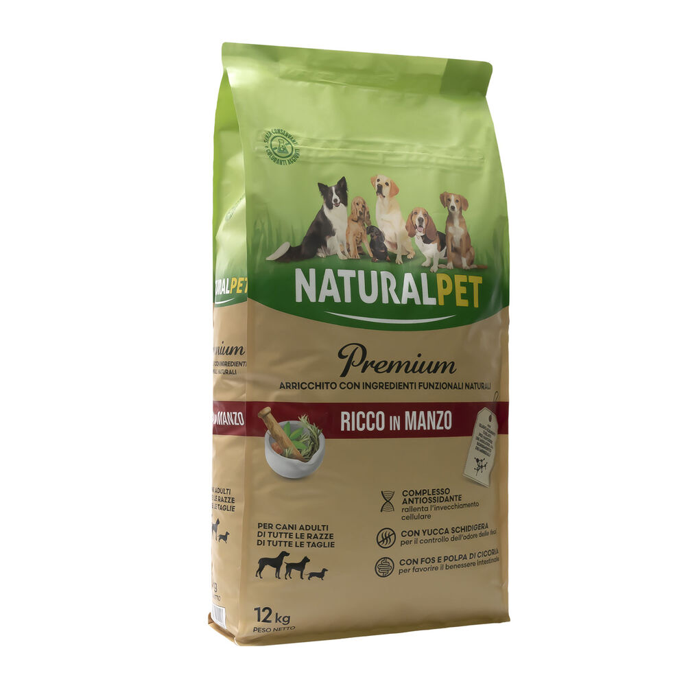 Naturalpet Premium Dog Adult All breeds ricco in Manzo 12 kg 000125705