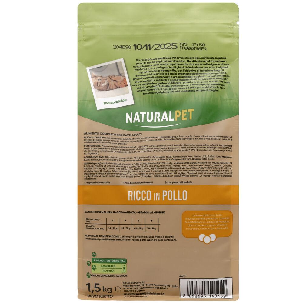 Naturalpet Premium Cat Adult Hairball ricco in Pollo 1 5 kg 000141006 2025