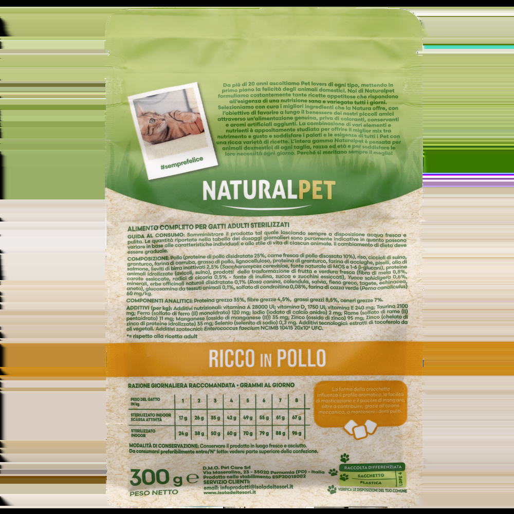 Naturalpet Cat Sterilised Light ricco in Pollo 300gr 000141055 Fino Al -60%