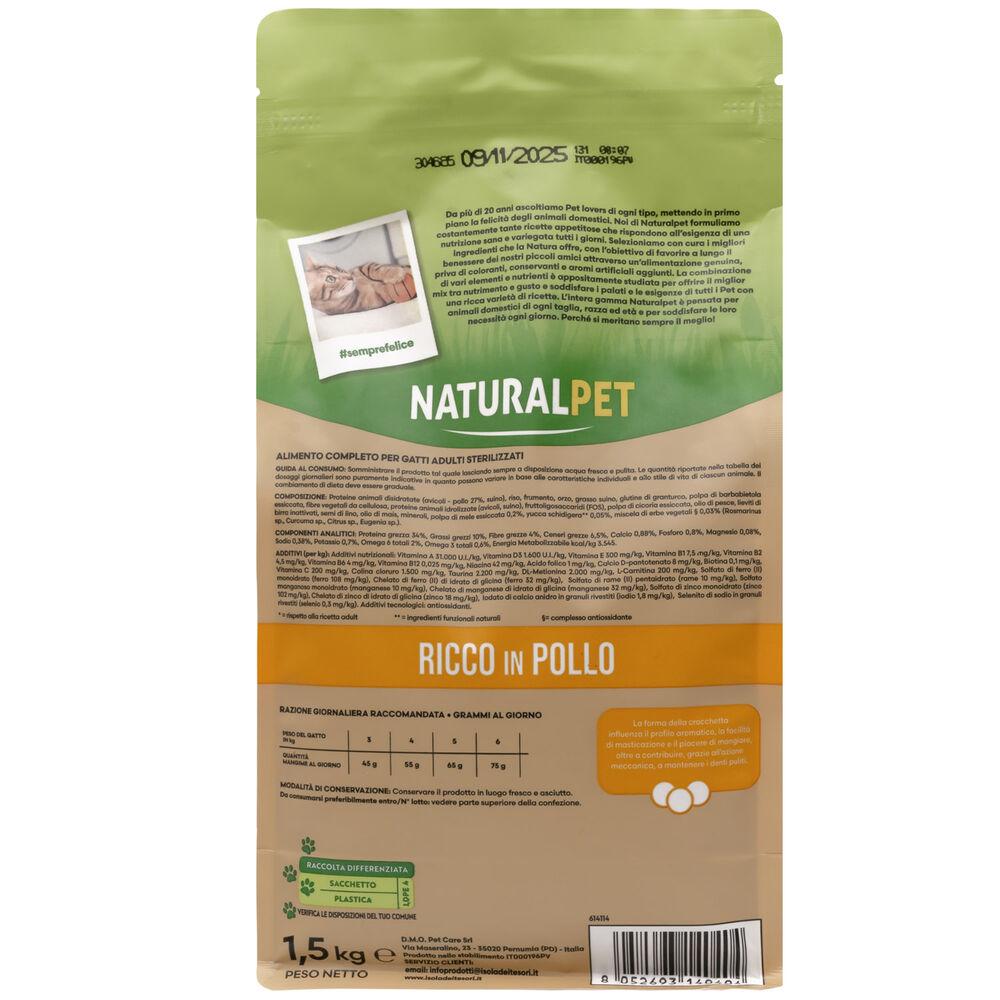 Naturalpet Premium Cat Adult Sterilised ricco in Pollo 1 5kg 000141001 In Vendita