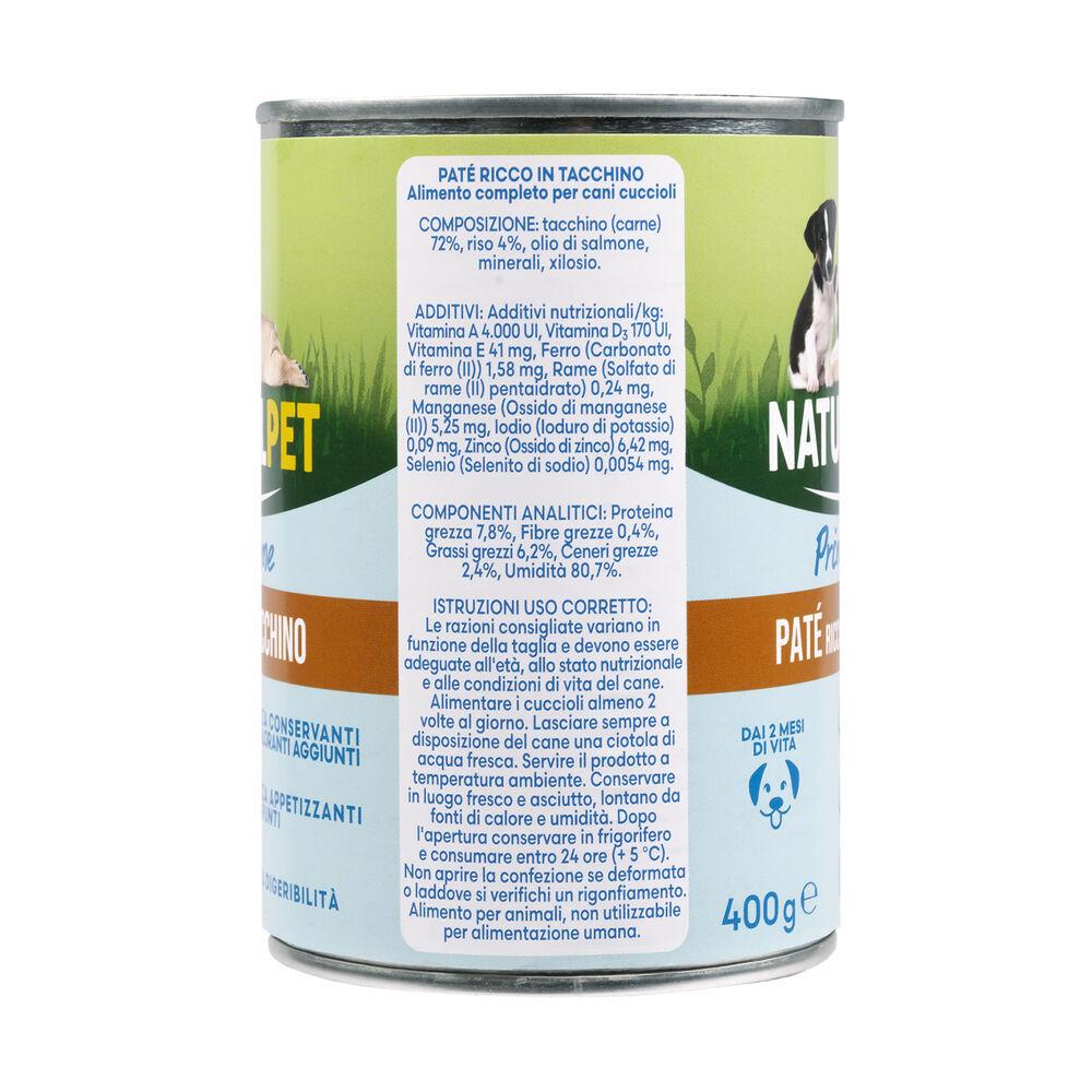 Naturalpet Prime Orme Puppy Paté ricco in Tacchino 400gr 000126894 Vendita Calda