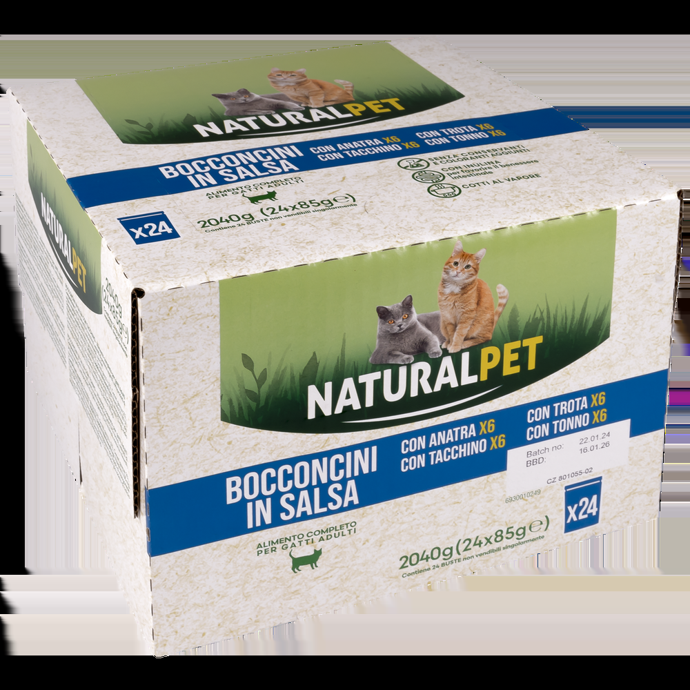 Naturalpet Cat Adult Bocconcini in salsa Multipack 85grx24pz 000143791 Spedizione gratuita