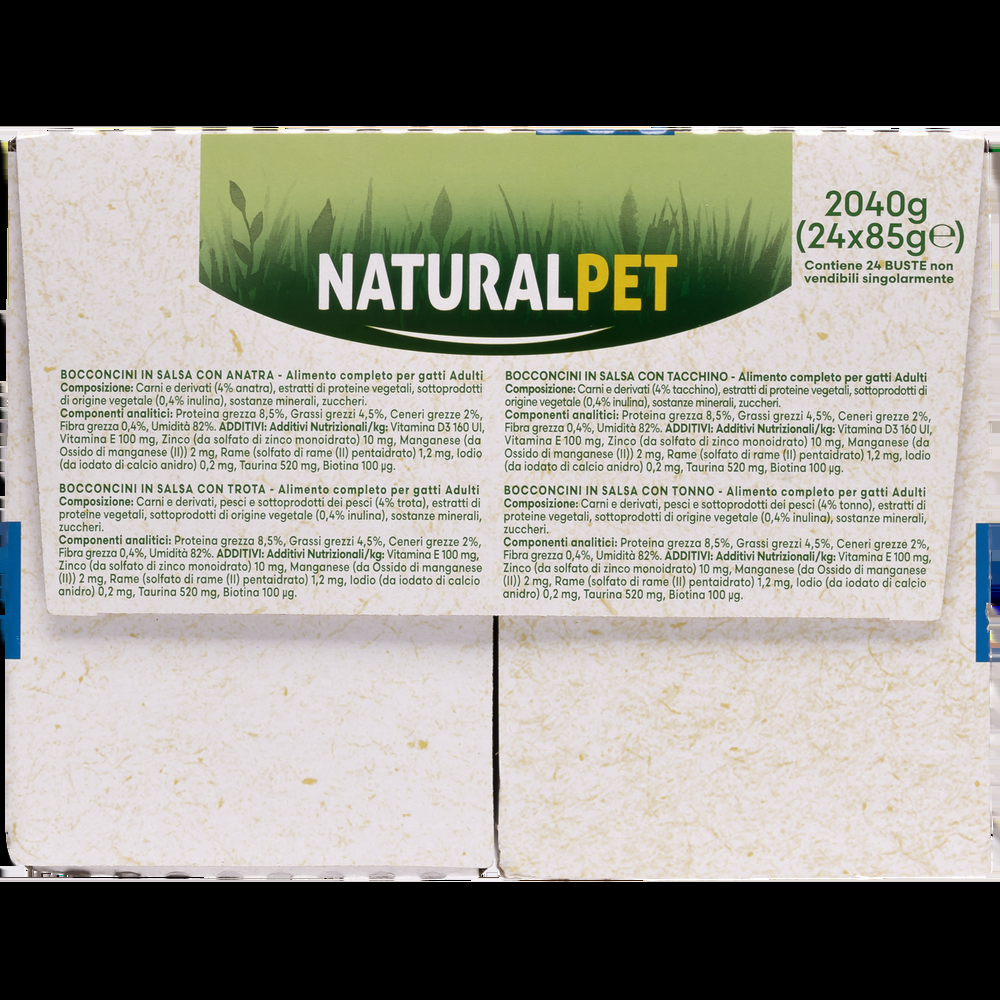 Naturalpet Cat Adult Bocconcini in salsa Multipack 85grx24pz 000143791 Spedizione gratuita