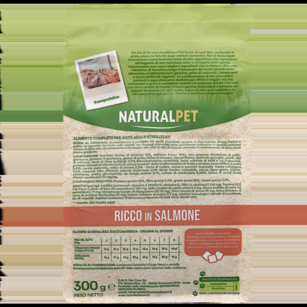 Naturalpet Cat Sterilised ricco in Salmone 300gr 000141052 Fornitura limitata