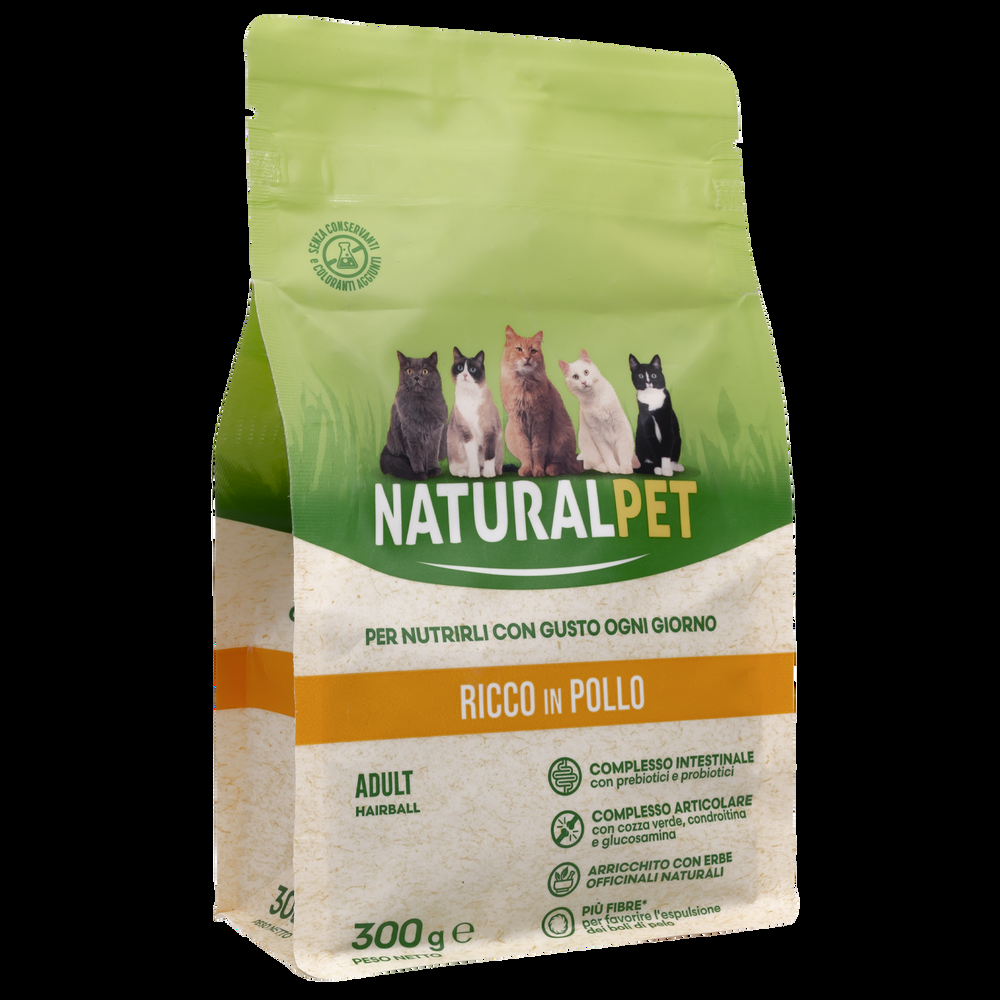 Naturalpet Cat Adult Hairball ricco in Pollo 300gr 000141056
