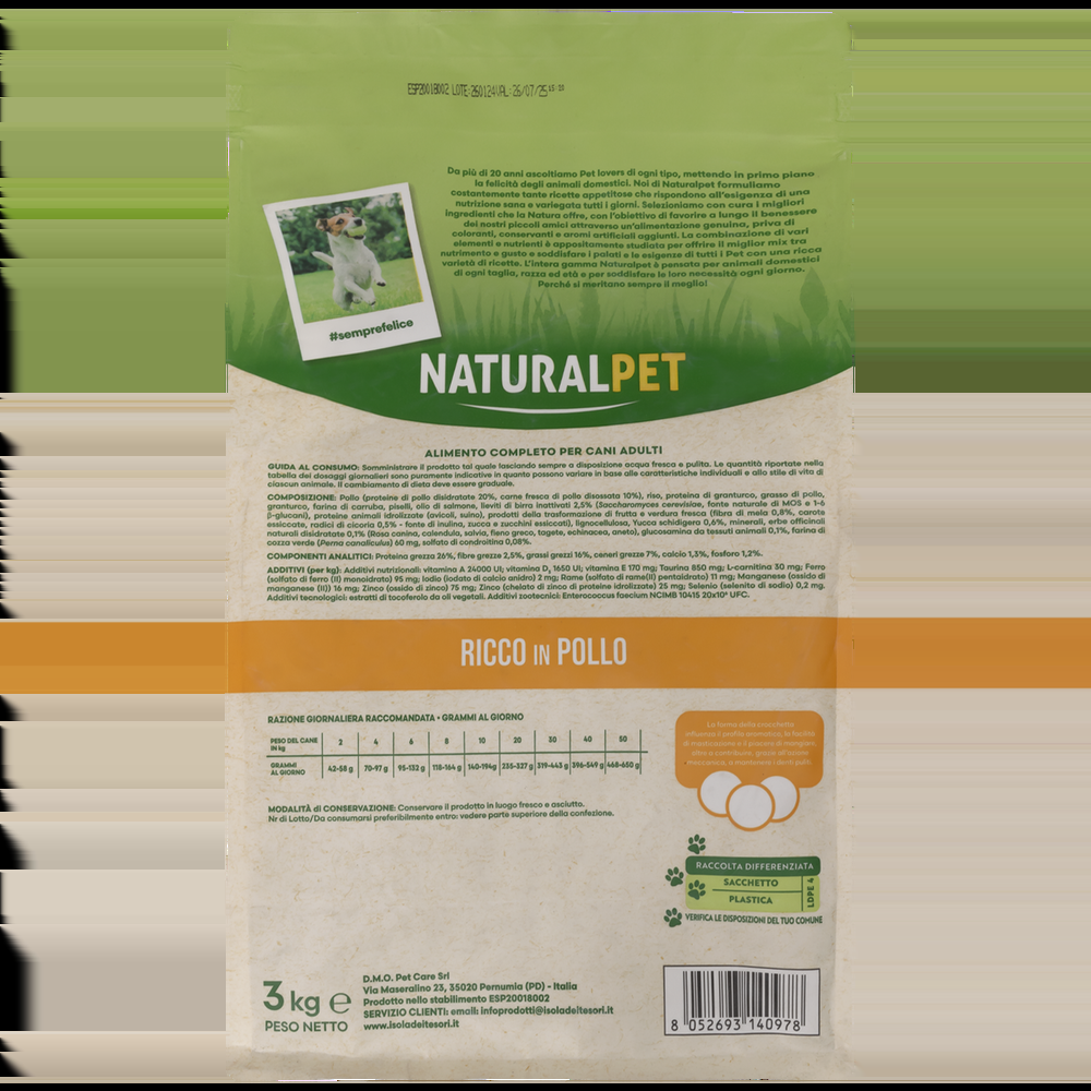 Naturalpet Dog Adult All Breed Ricco in Pollo 3 kg 000125784 Vendita calda