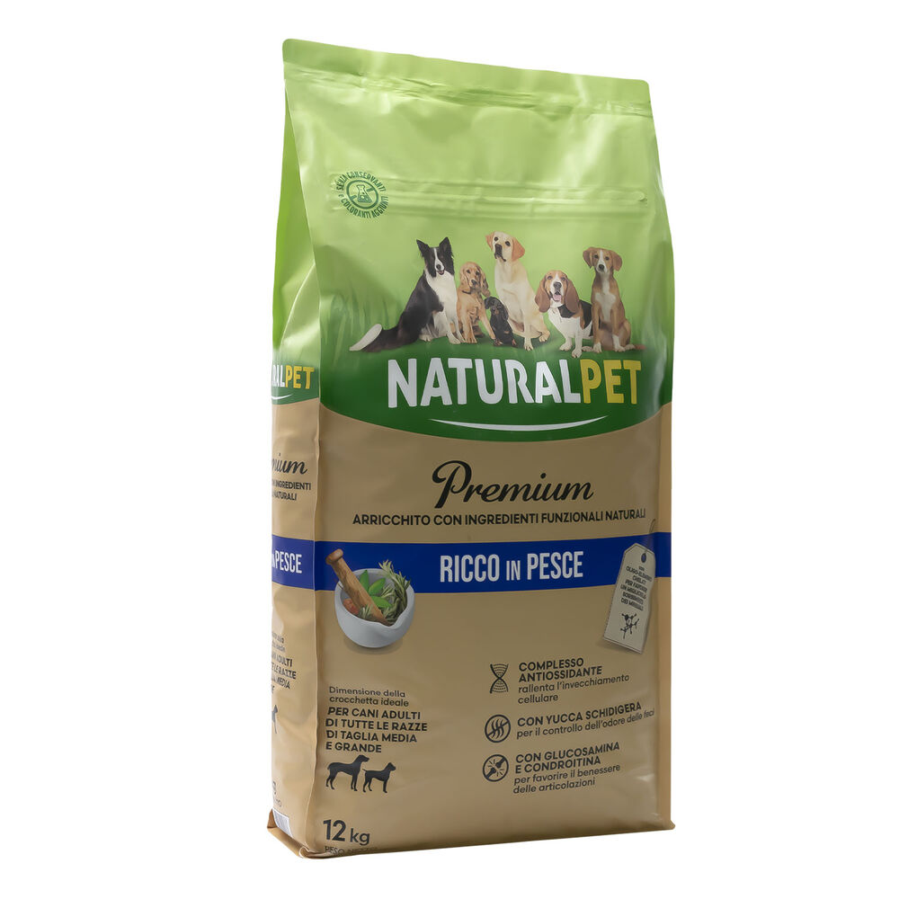 Naturalpet Premium Dog Adult Medium&Large ricco in Pesce 12 kg 000125702 Nuovi prodotti