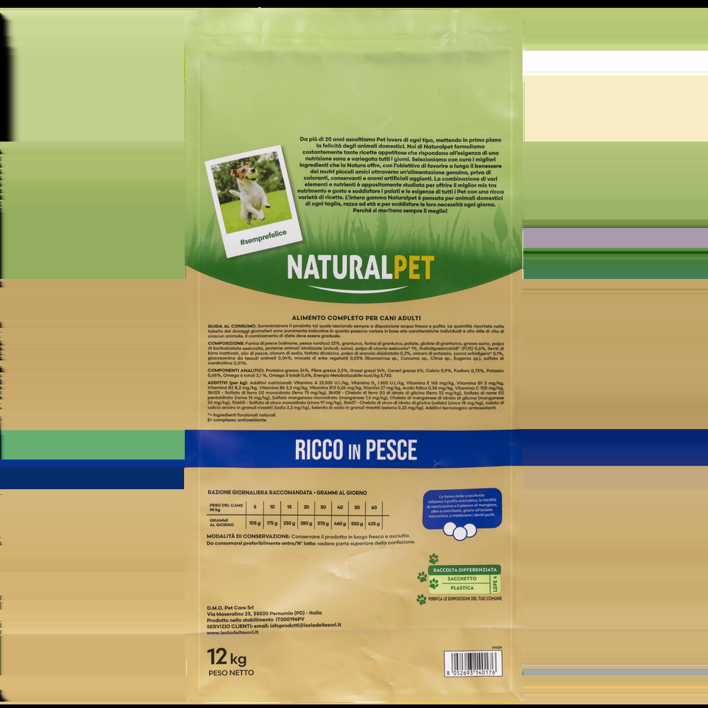 Naturalpet Premium Dog Adult Medium&Large ricco in Pesce 12 kg 000125702 Nuovi prodotti