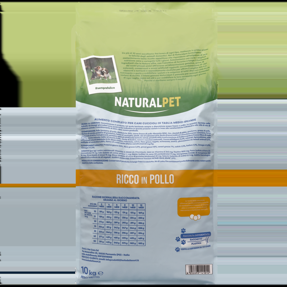 Naturalpet Prime Orme Puppy Medium&Large ricco in Pollo 10 kg 000125792 Bestseller