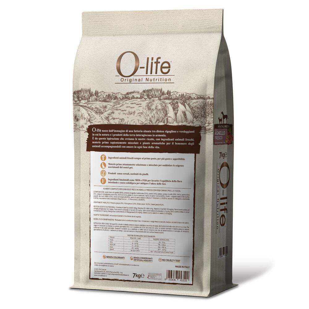 O-life Dog All breeds ricco in Agnello fresco con rosa canina piselli e yucca 7kg 000125866 Offerte stagionali