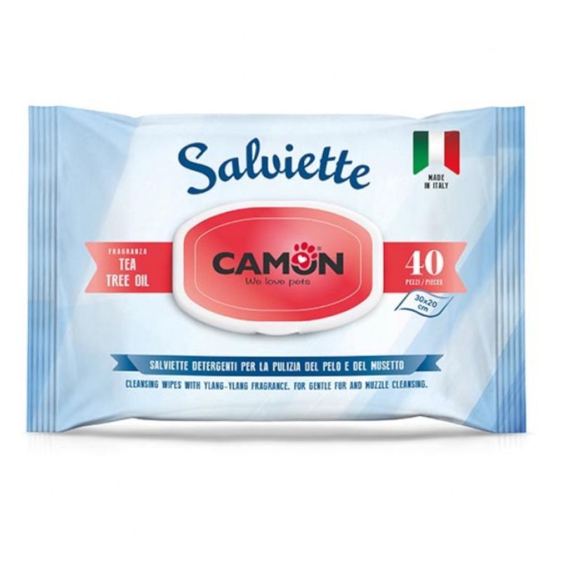Bitiba Salviette Camon Tea Tree Oil per cura del pelo del cane