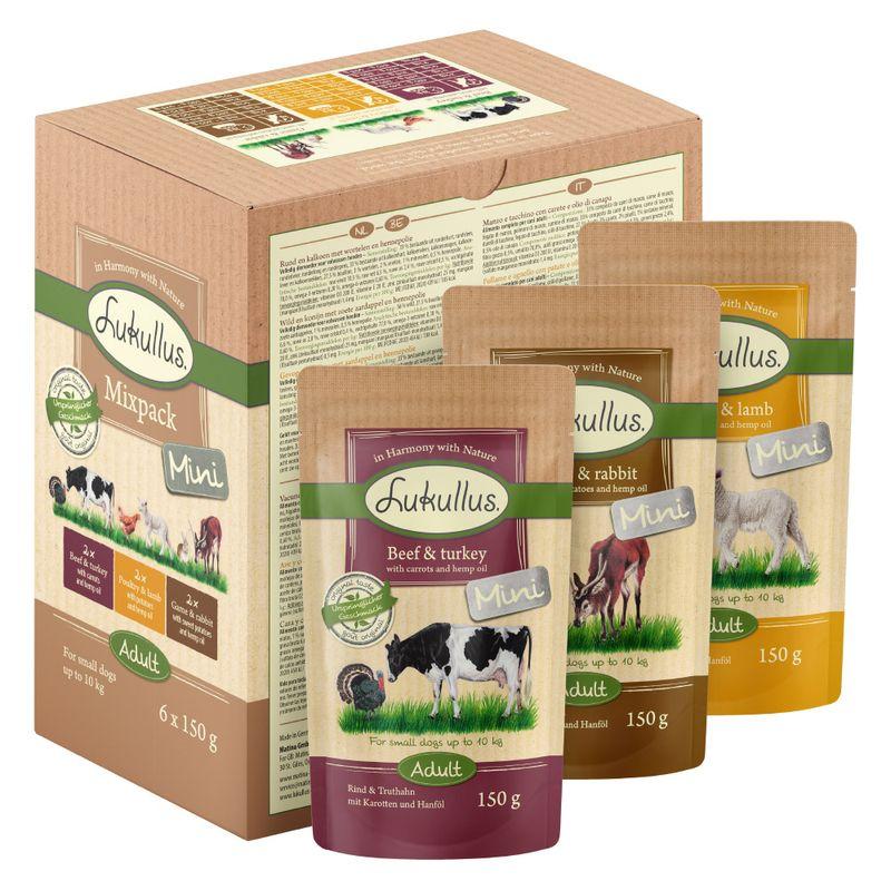 Bitiba Provalo 6 x 150 g Lukullus Naturale Mini Mix Adult in busta salvafreschezza Qualità Garantita