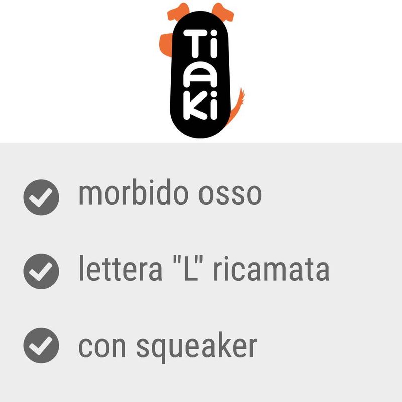 Bitiba Osso di peluche TIAKI con lettera “L” Qualità Garantita