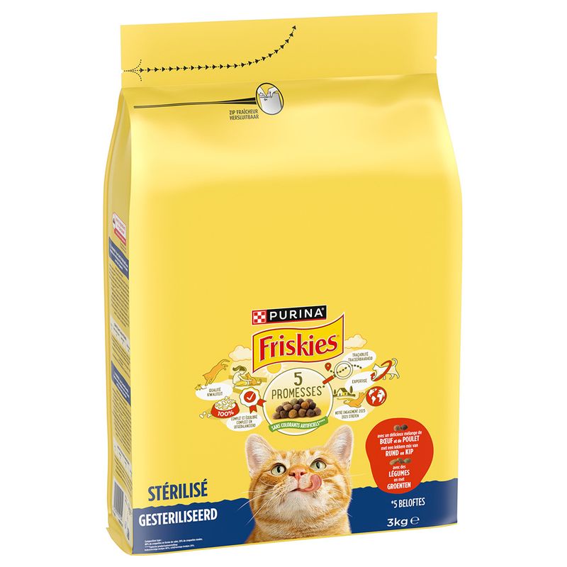 Bitiba PURINA Friskies Sterilizzati Manzo e Pollo con Verdure Crocchette per gatto Hotsell