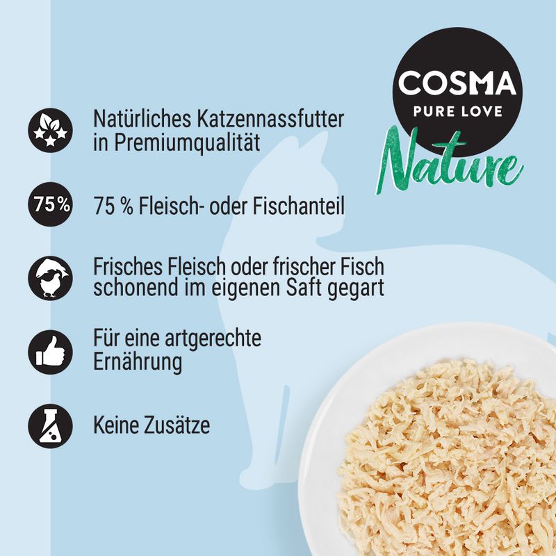 Bitiba Fai scorta Cosma Nature 12 x 140 g Alimento umido per gatti Vendita Calda