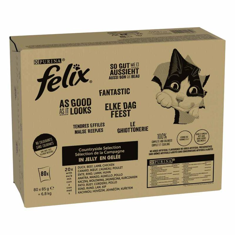 Bitiba Felix Le Ghiottonerie in Gelatina 80 x 85 g umido per gatti I Più Venduti