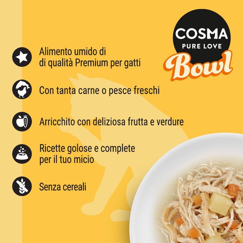 Bitiba Fai scorta Cosma Bowl 12 x 80 g Alimento umido per gatto Qualità