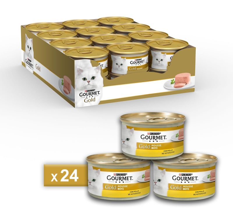 Bitiba Fai scorta Gourmet Gold Mousse 24 x 85 g Alimento umido per gatti Qualità Garantita