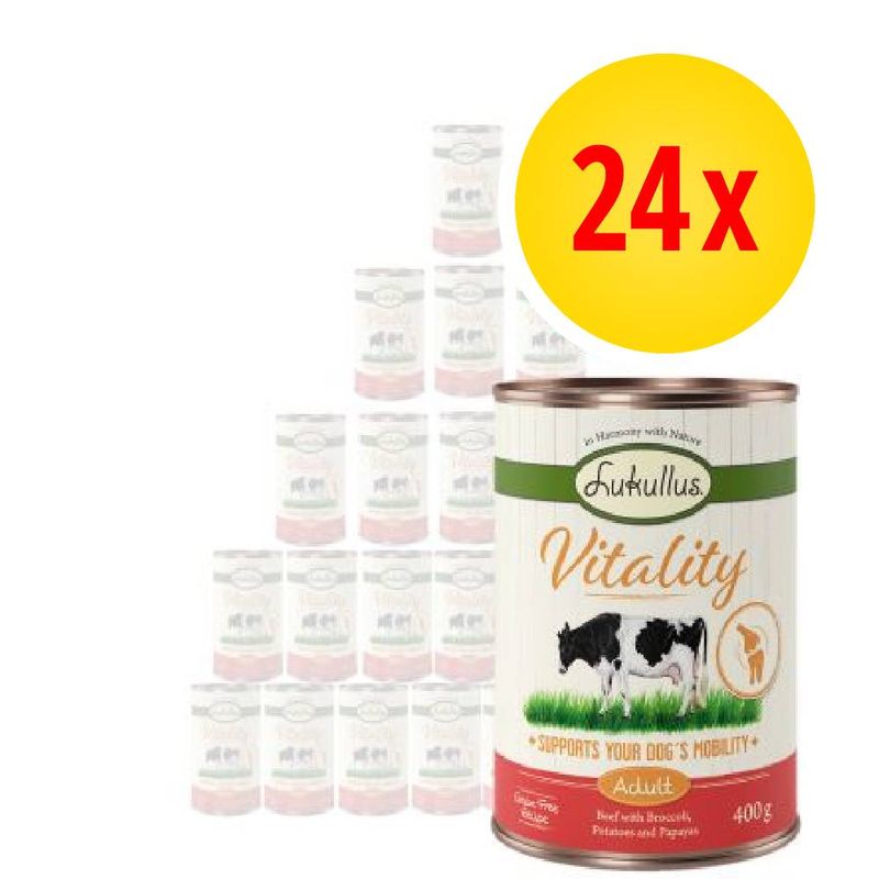 Bitiba Lukullus Vitality 24 x 400 g - senza cereali Alimento umido per cane