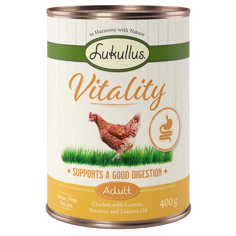 Bitiba Lukullus Vitality 24 x 400 g - senza cereali Alimento umido per cane Only for today