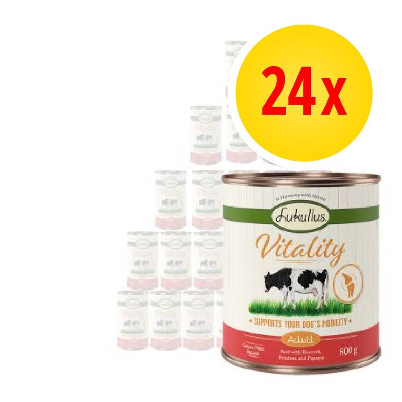 Bitiba Lukullus Vitality 24 x 800 g - senza cereali Alimento umido per cane