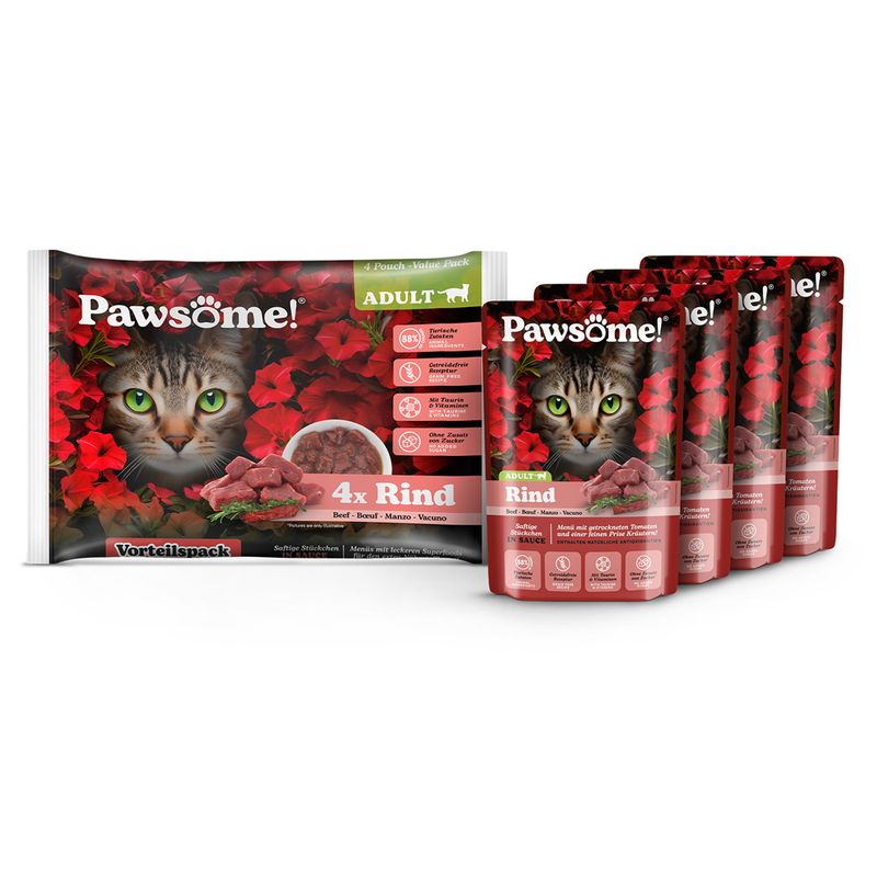 Bitiba Pawsome Adult 4 x 85 g umido per gatto Vendita Economica