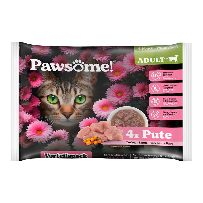 Bitiba Pawsome Adult 4 x 85 g umido per gatto Vendita Economica