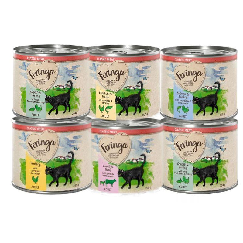 Bitiba Feringa Classic Meat 6 x 200 g Pacco misto umido per gatto Ultimo giorno