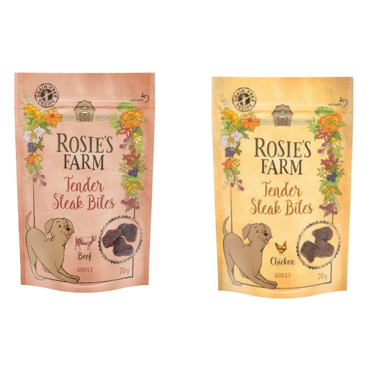Bitiba Provalo Set misto Rosie's Farm Snacks "Mini Steak Bites" Spedizione Gratuita