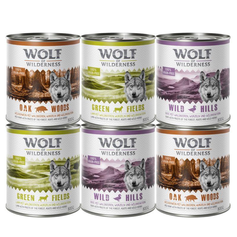 Bitiba Wolf of Wilderness Pacco misto 6 x 800 g umido per cane Moda