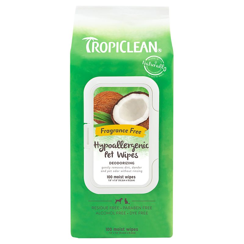 Bitiba Salviette detergenti TropiClean ipoallergeniche Sostegno trimestrale