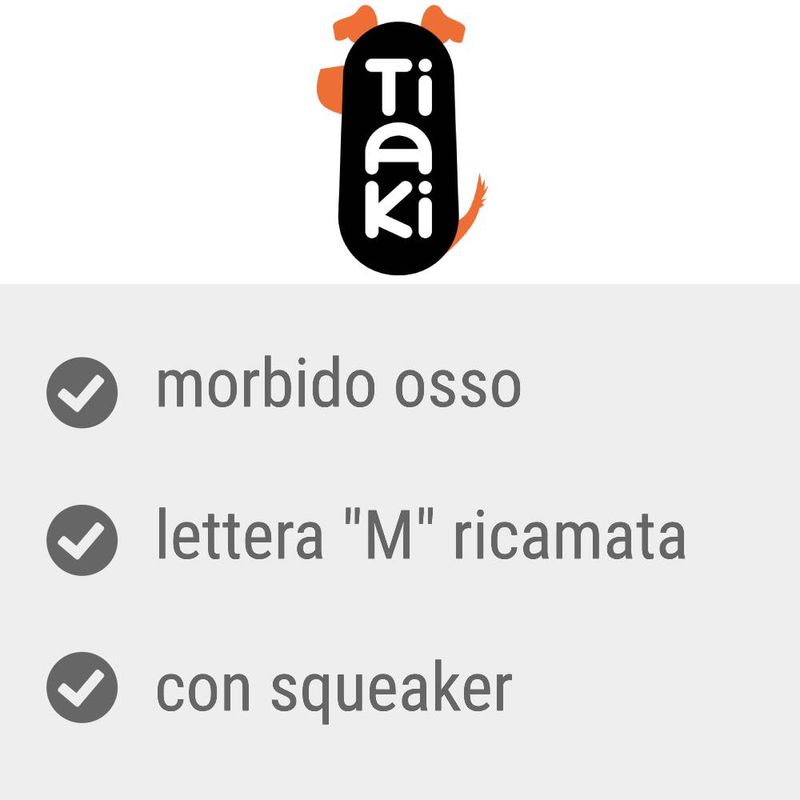 Bitiba Osso di peluche TIAKI con lettera “M” 50% di sconto con spedizione gratuita