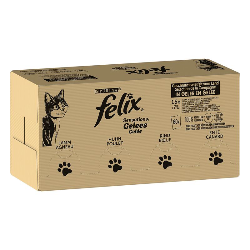 Bitiba Maxi formato: 120 x 85 g Felix Sensations in Gelatina umido per gatti Grandi sconti
