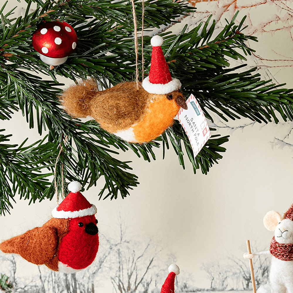 Sbam Design Uccellino di Natale in feltro con letterina Qualità Garantita