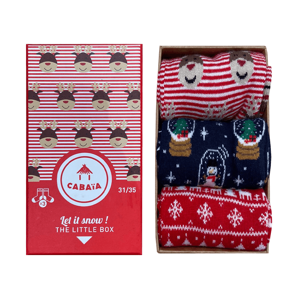 Sbam Design Box di 3 Calze in cotone kids- Let it snow Consegna Veloce