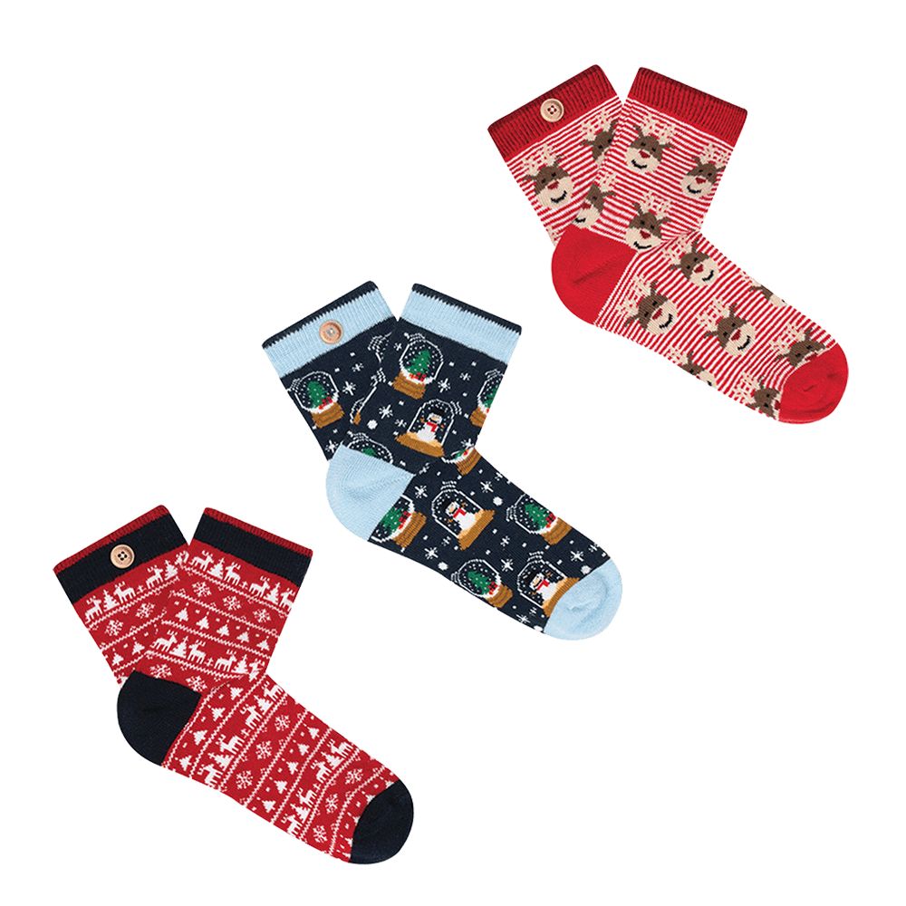 Sbam Design Box di 3 Calze in cotone kids- Let it snow Consegna Veloce