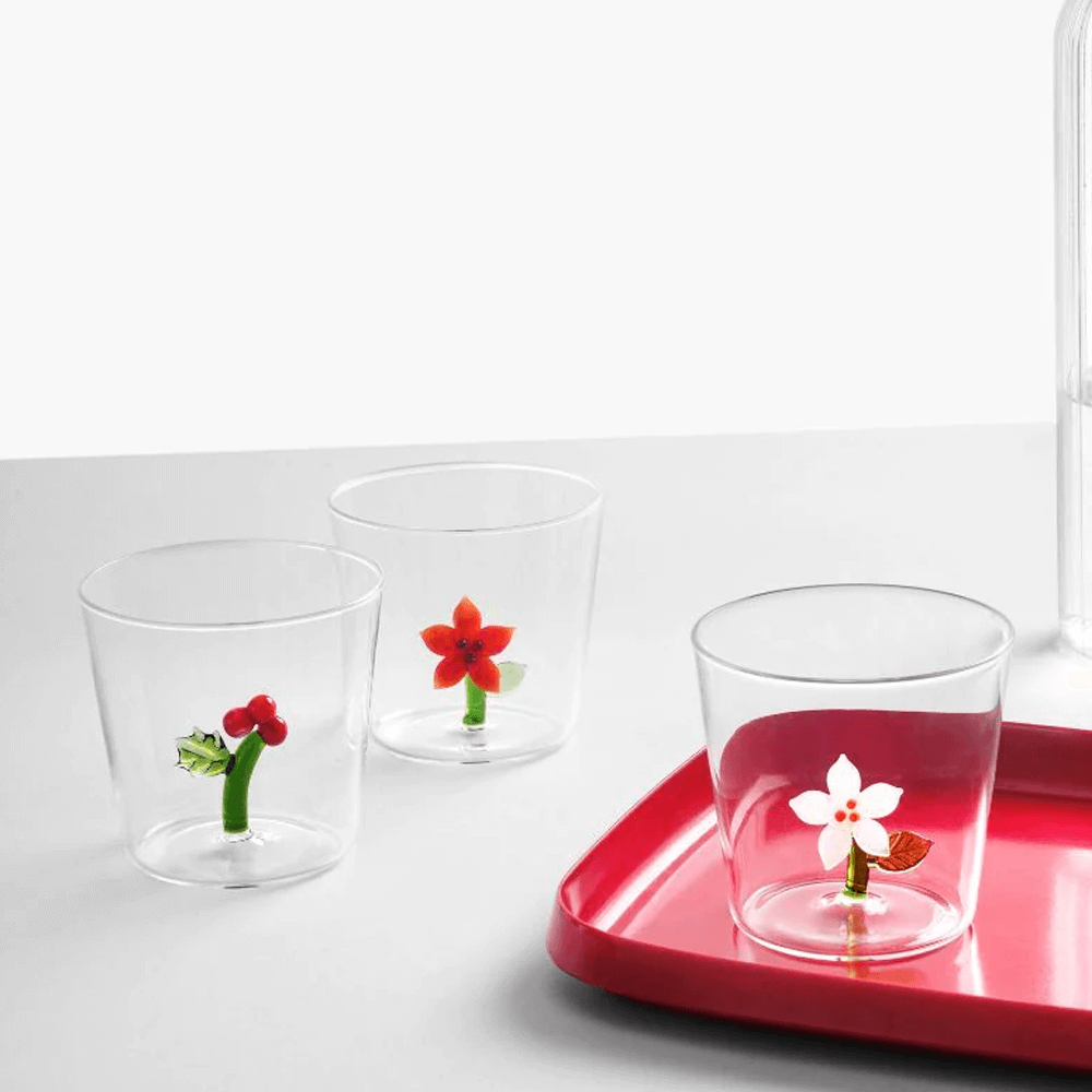 Sbam Design Bicchiere di vetro – Flowers Offerta