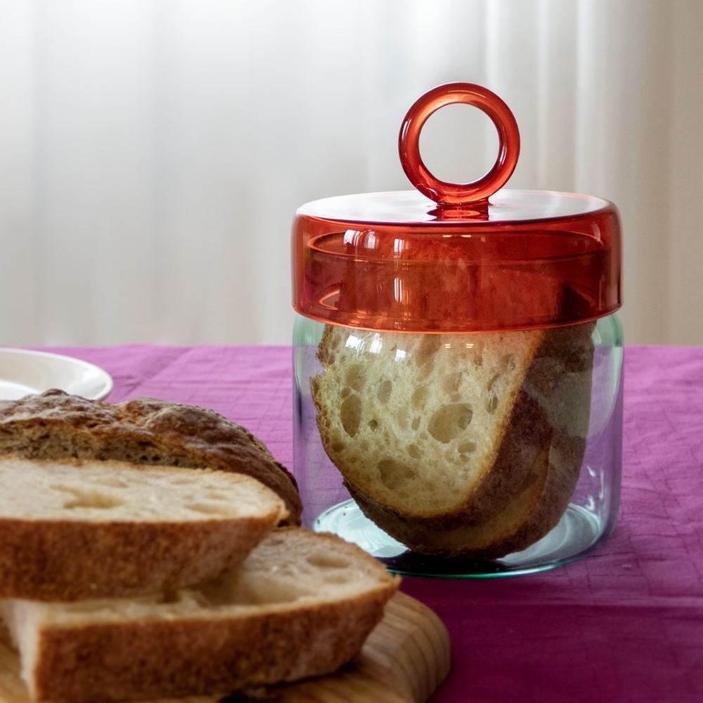 Sbam Design Barattolo in vetro colorato con manico ad anello Shopping Online