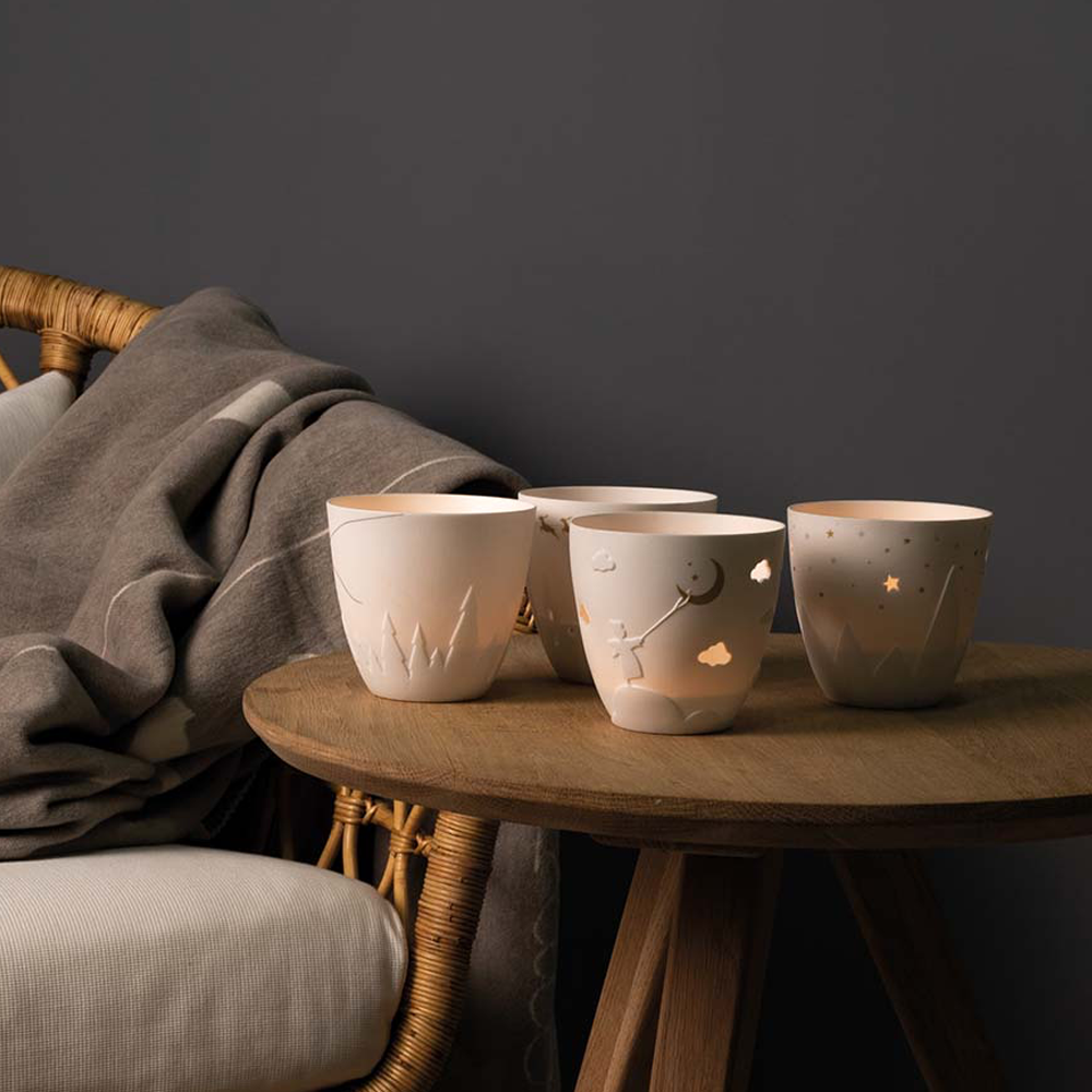 Sbam Design Porta candela in porcellana – casette In Linea
