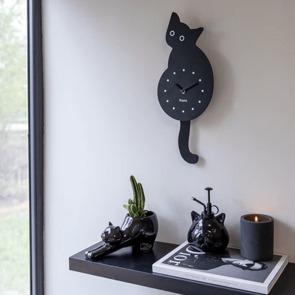 Sbam Design Orologio da parete – Gatto nero Vendita Economica