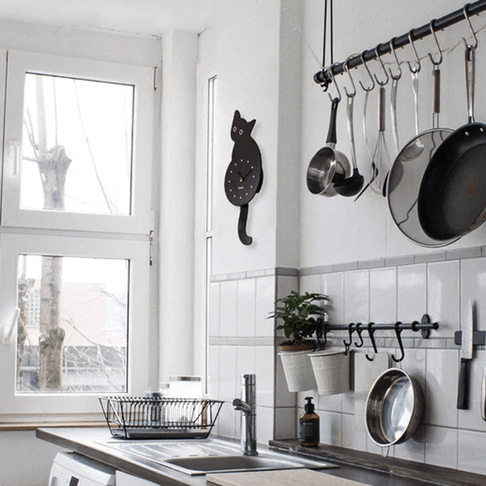 Sbam Design Orologio da parete – Gatto nero Vendita Economica