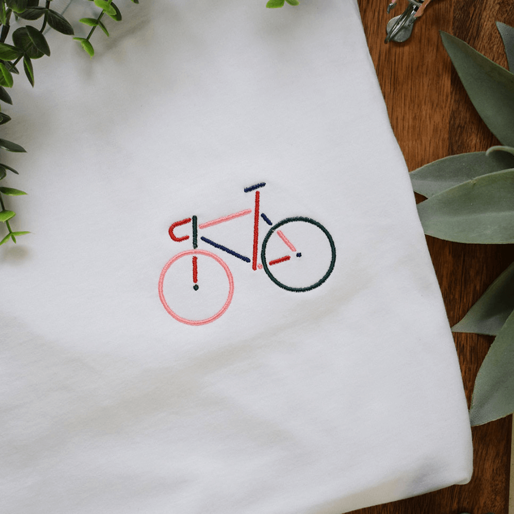 Sbam Design T-Shirt ricamata – bicicletta Offerta