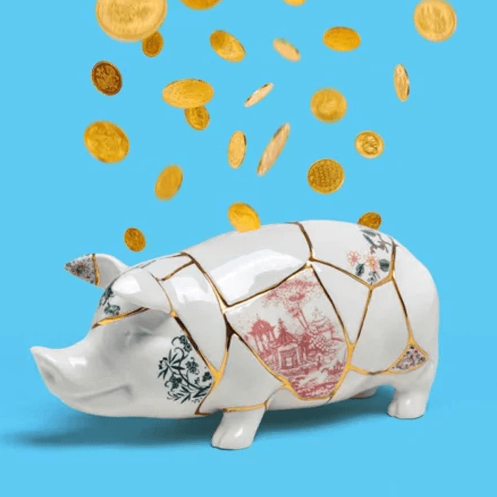 Sbam Design Salvadanaio in porcellana – Kintsugi piggy bank Moda