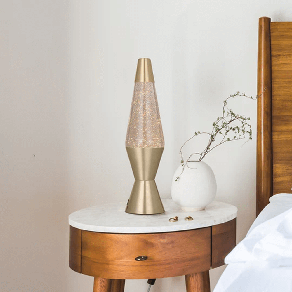 Sbam Design Lava Lamp Bullet oro con glitter Presa